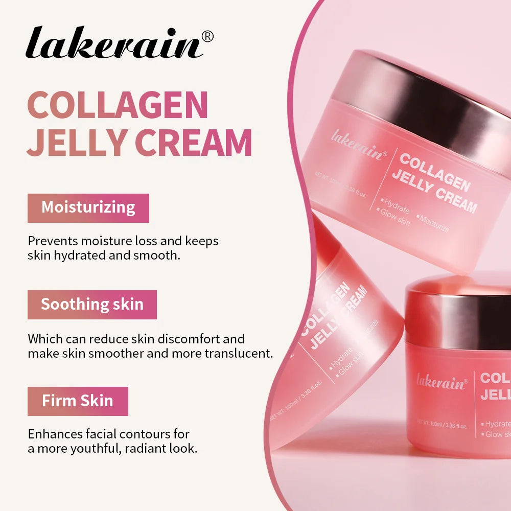 Lakerain Collagen Jelly Face Cream – Niacinamide Moisturizer for Firming & Glowing Skin