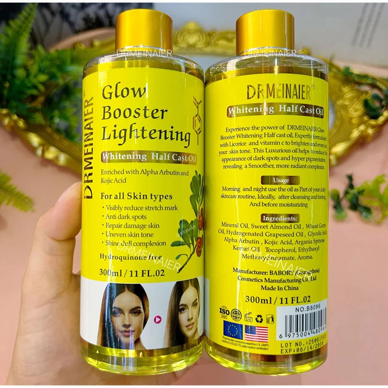 Glow Booster Body Brightening Massage Oil – Arbutin & Kojic Acid Skin Tone Corrector