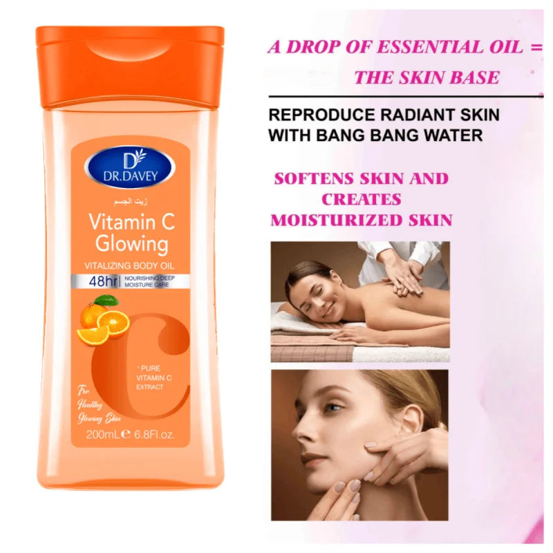 DR.DAVEY Vitamin C Body Treatment & Massage Oil – Deep Moisturizing Glow Booster