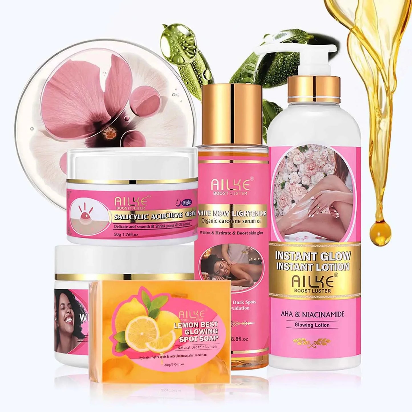 AILKE Whitening & Brightening Skin Care Set – Dark Spots, Acne & Glow